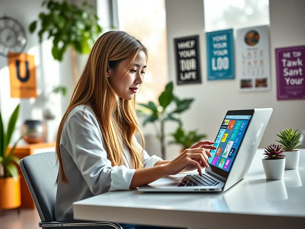 An image illustrating the process of blog writing and content creation, showing a writer crafting compelling articles that resonate with the target audience.